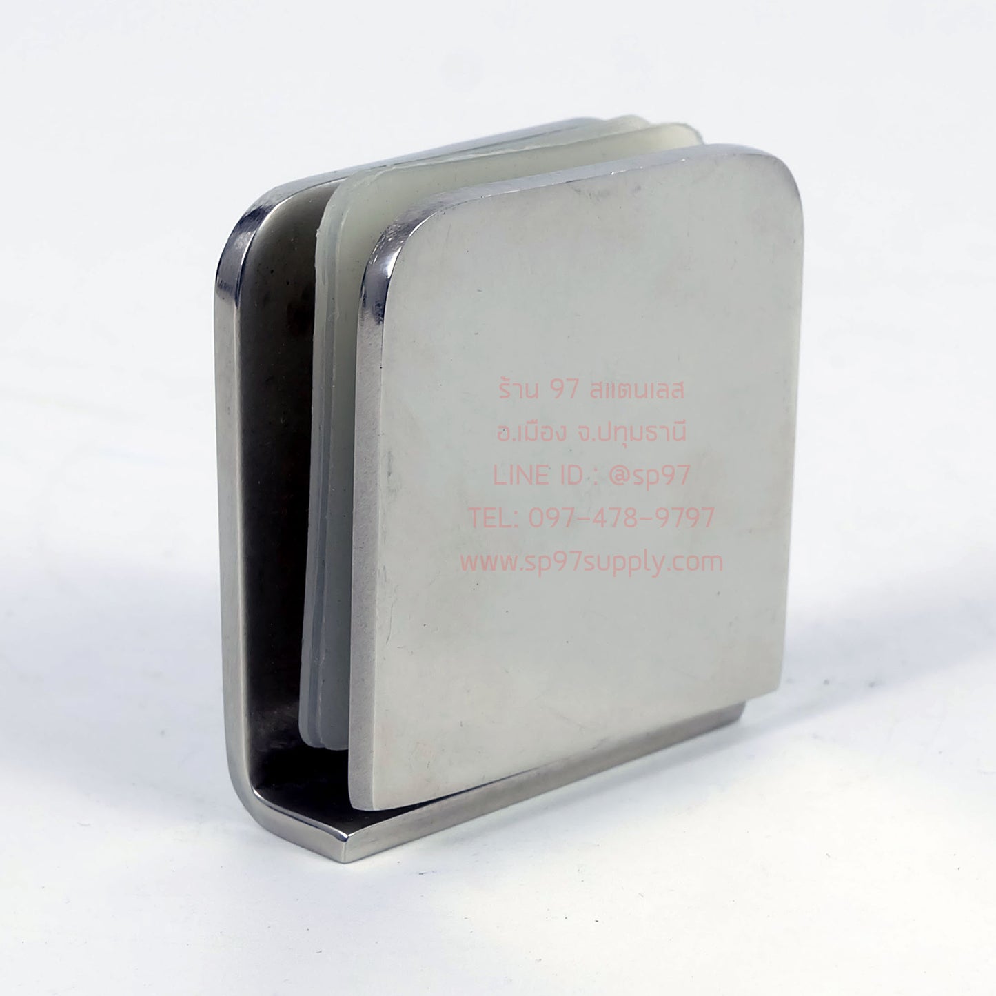 (โรงงานไทย) ตัวหนีบกระจก ตัวยึดกระจก สแตนเลส เกรด304 รหัส 502T (แบบเจาะกระจก)