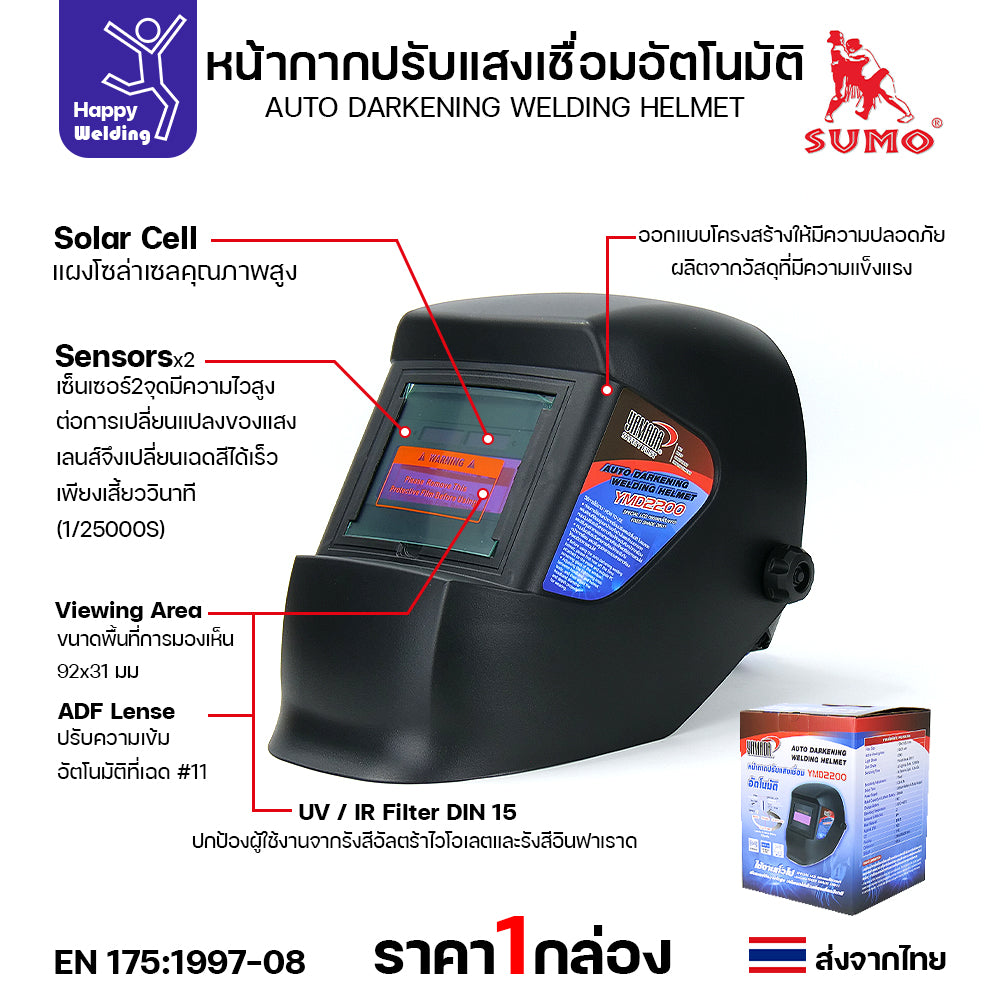 หน้ากากเชื่อม ตัดแสงออโต้ มีทั่งรุ้นใช้ถ่านและไม่ใช้ถ่าน ปรับแสงได้ในตัว หน่วงแสงได้ ใช้งานสบายตา