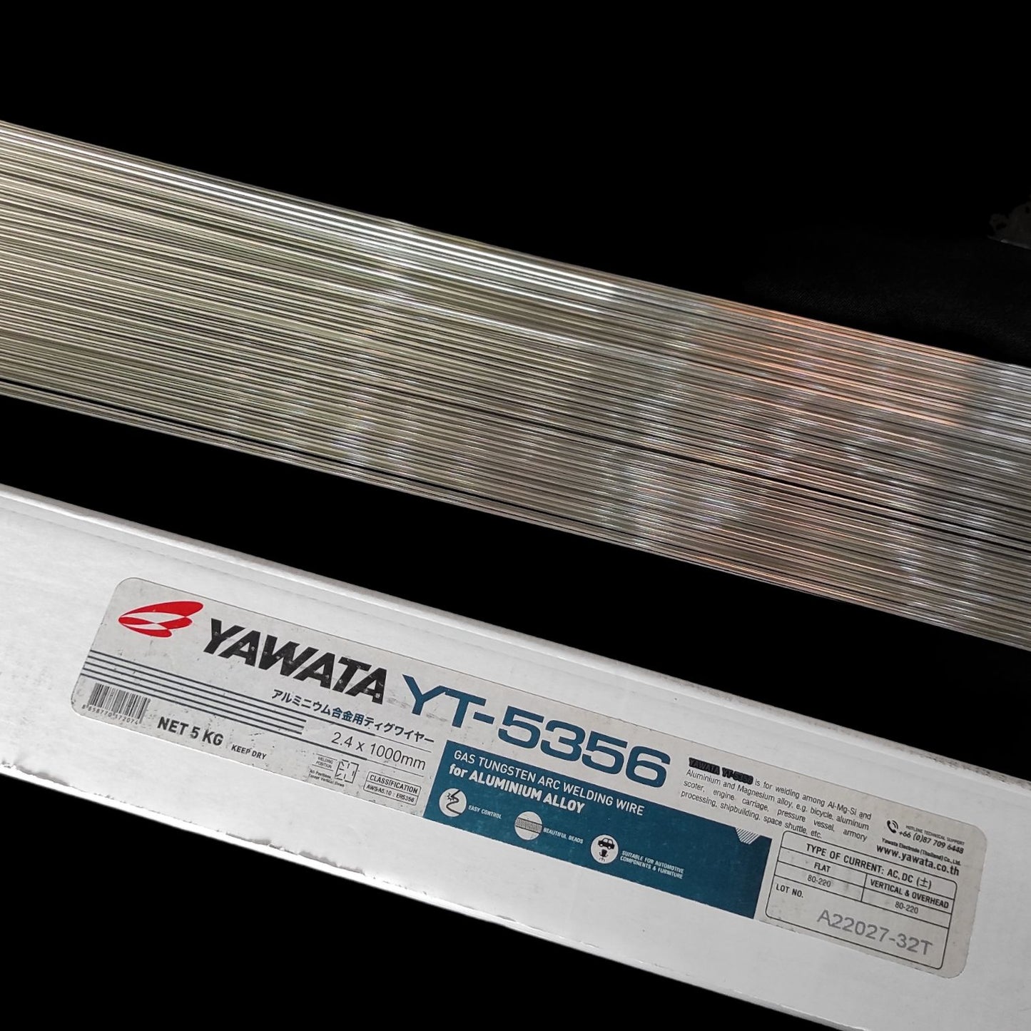 ลวดเชื่อม อลูมิเนียม ลวดเชื่อมมิเนียม ลวดมิเนียม ลวดอลู เกรด 5356 ขนาด2.4มม (แพค 1 กิโล)