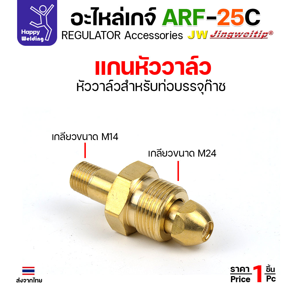 อะไหล่เกจ์อาร์กอน JW รุ่น ARF-25C (Argon Gauge Spare Parts) หลอดโฟลว์มิเตอร์ หน้าปัดวัดแรงดัน และตัวต่อวาวล์ถัง