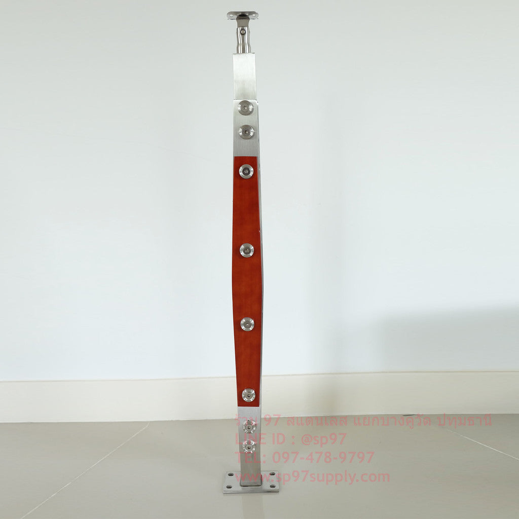 เสาสแตนเลส เสาราวกันตก สแตนเลสเกรด304 แถมฝาครอบฟรีทุกต้น รหัส S2 (ราคา1ต้น)