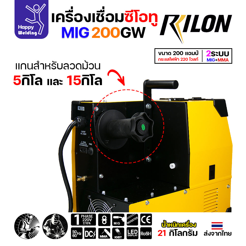 RILON เครื่องเชื่อม MIG 200GW 220V