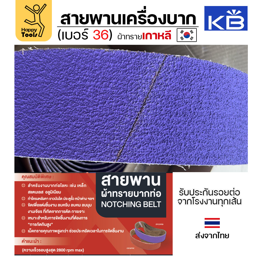 Kingsbrite สายพานเครื่องบากท่อ กว้าง 2 นิ้ว บากท่อเล็ก ใช้กับเครื่อง PJ2000 บากท่อเหล็ก/สแตนเลส บากได้คมดี รอยต่อสนิทไม่ขาดง่าย