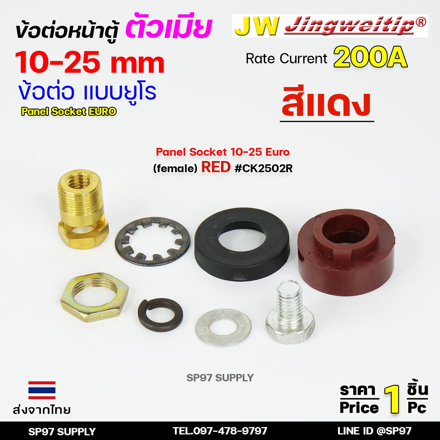 JW ข้อต่อ หน้าตู้ 10-25mm ยูโร ราคา ต่อ 1 ชิ้น Panel Sock Euro 10-25 เลือกสีได้ในตัวเลือกสินค้า