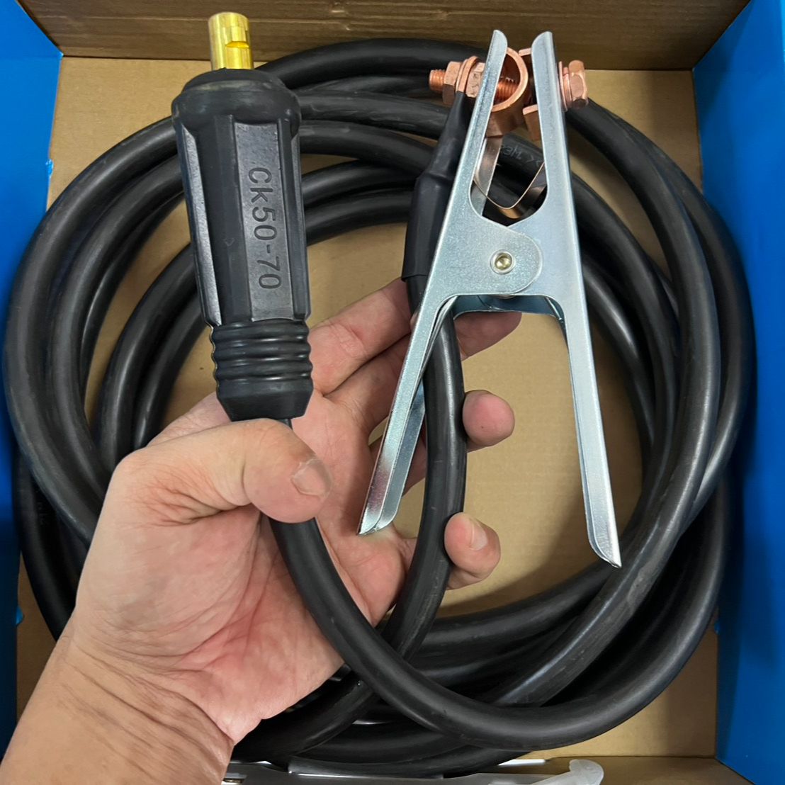 ชุดสายดินพร้อมใช้ สำหรับเครื่องเชื่อม สายไฟขนาด35 ยาว5เมตร ท้ายยูโร คีมจับสายดินขนาด300แอมป์