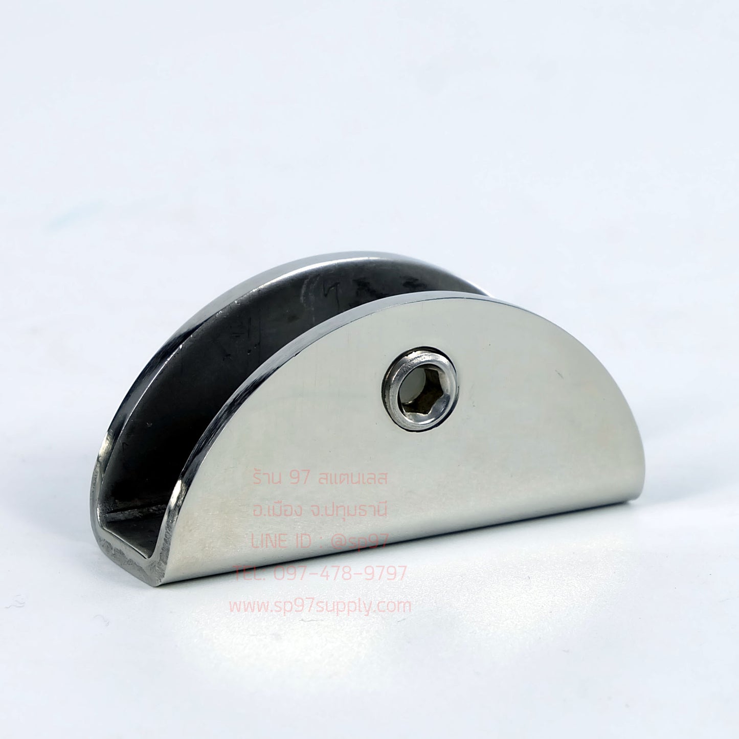 (โรงงานไทย) ตัวหนีบกระจก ตัวยึดกระจก สแตนเลส เกรด304 รหัส 501T (แบบไม่ต้องเจาะกระจก)