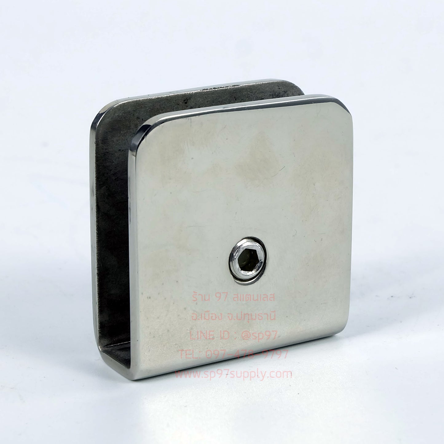 (โรงงานไทย) ตัวหนีบกระจก ตัวยึดกระจก สแตนเลส เกรด304 รหัส 506T (แบบไม่ต้องเจาะกระจก)