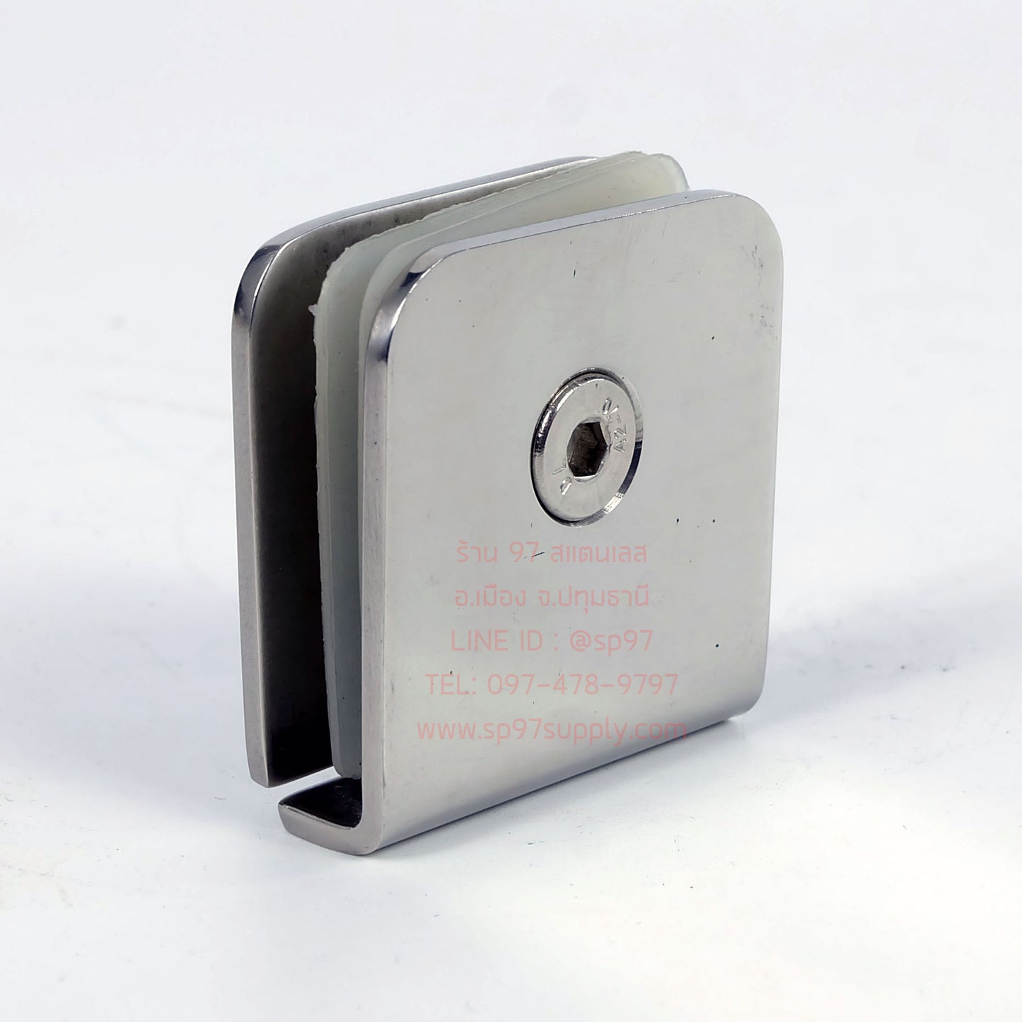 (โรงงานไทย) ตัวหนีบกระจก ตัวยึดกระจก สแตนเลส เกรด304 รหัส 502T (แบบเจาะกระจก)