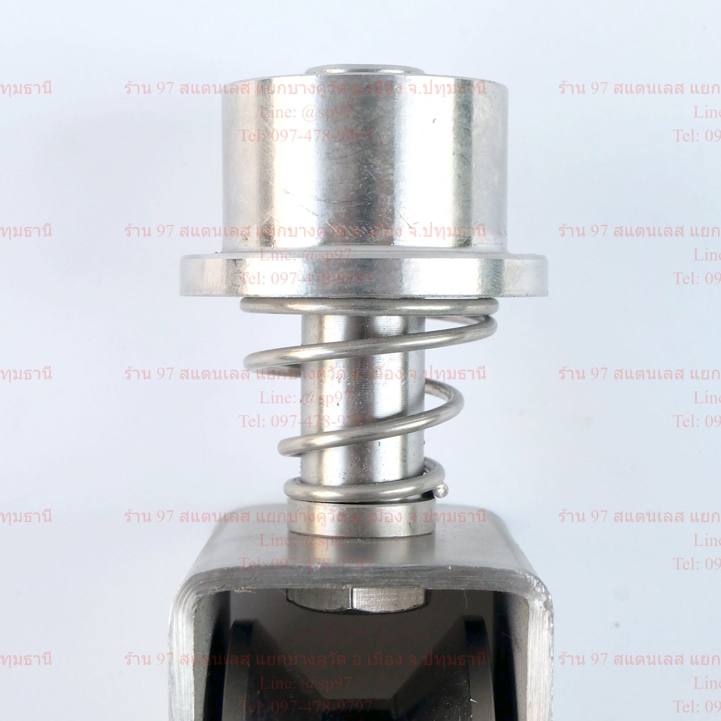 ล้อสปริง ล้อหมุน 360องศา ล้อประตูรางโค้ง สแตนเลส 2.5 นิ้ว (มีสปริง) ไม่ตกราง ร่องฉากป้าน (ร่องวีป้าน)