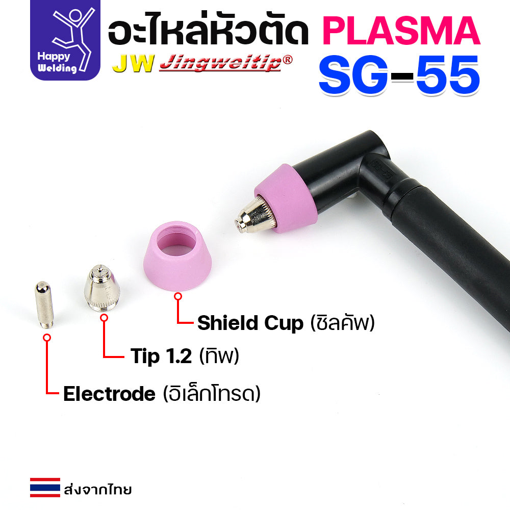JW Torch Body ด้ามตัดพลาสม่า SG55 อุปกรณ์ใน1ด้ามมีครบทุกชิ้น มีTip ขนาด 1.2 อยู่ในด้าม ไม่รวมปลอกและสวิท
