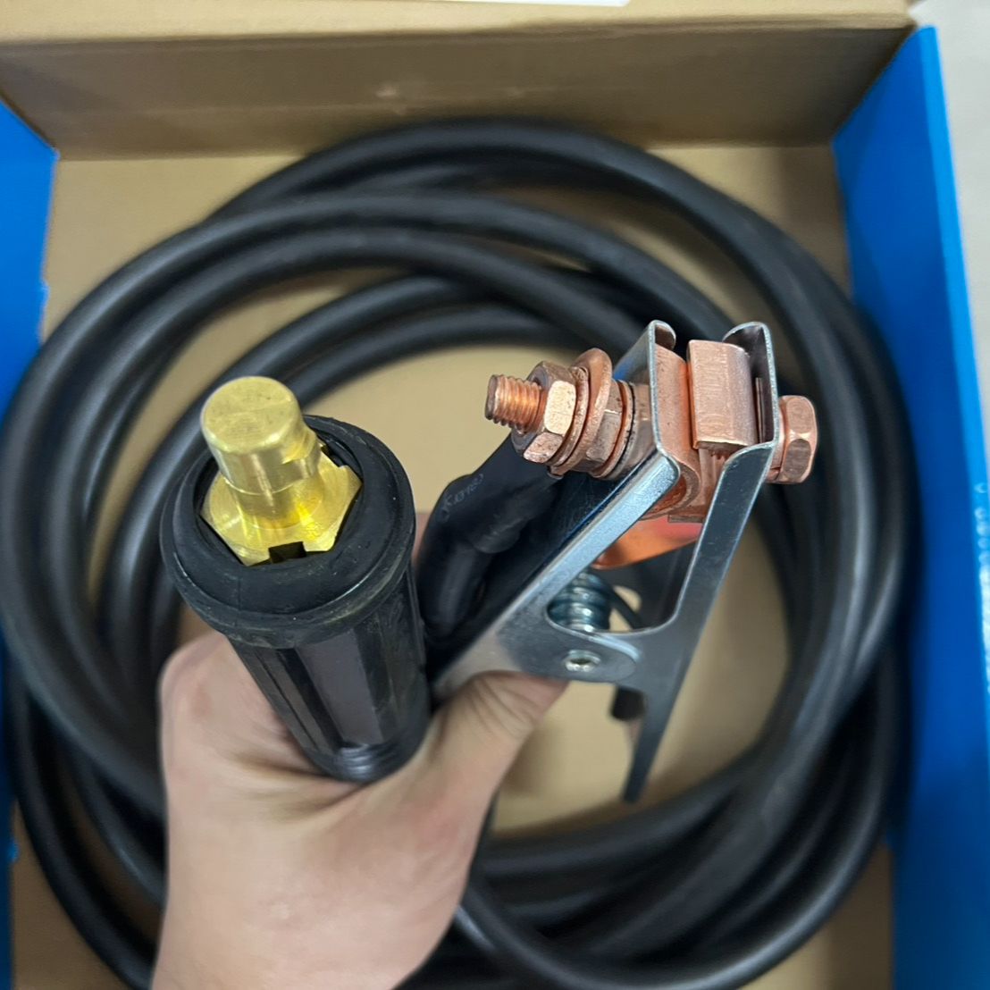 ชุดสายดินพร้อมใช้ สำหรับเครื่องเชื่อม สายไฟขนาด35 ยาว5เมตร ท้ายยูโร คีมจับสายดินขนาด300แอมป์