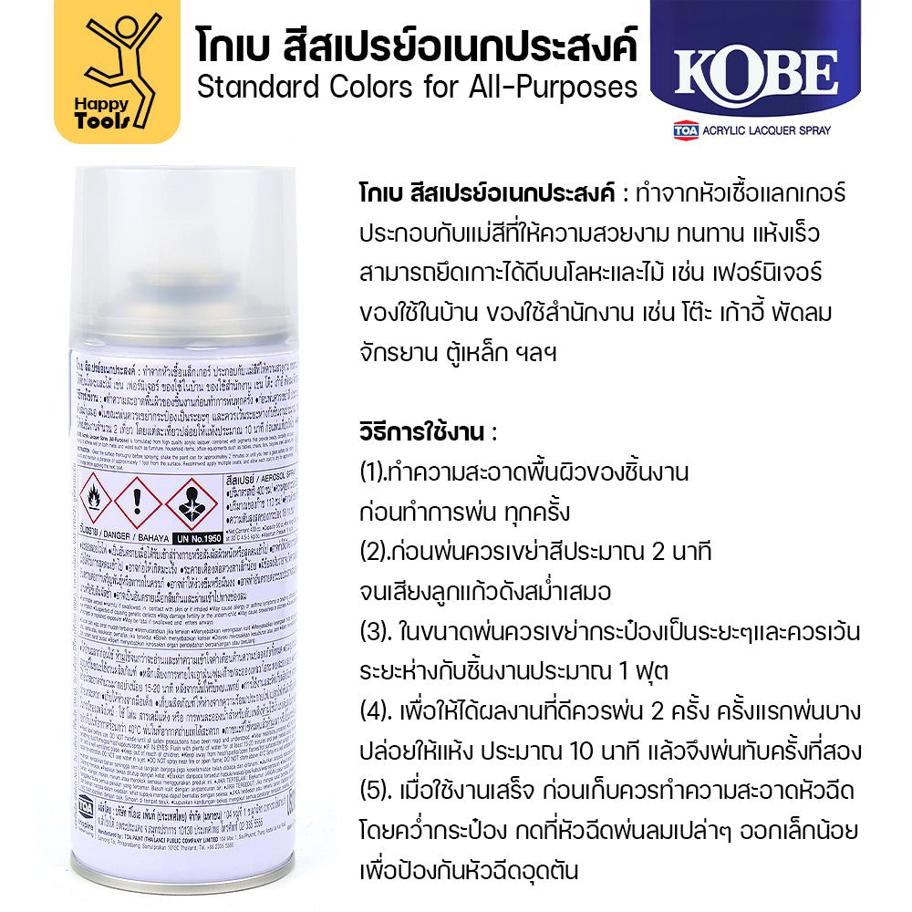 (1กระป๋อง) สีสเปรย์ KOBE รหัสสี #991 ชื่อสี Flat Clear (สีใสผิวสากละเอียด) ขนาด400CC ของแท้ ราคาดี มีของพร้อมส่งตลอด