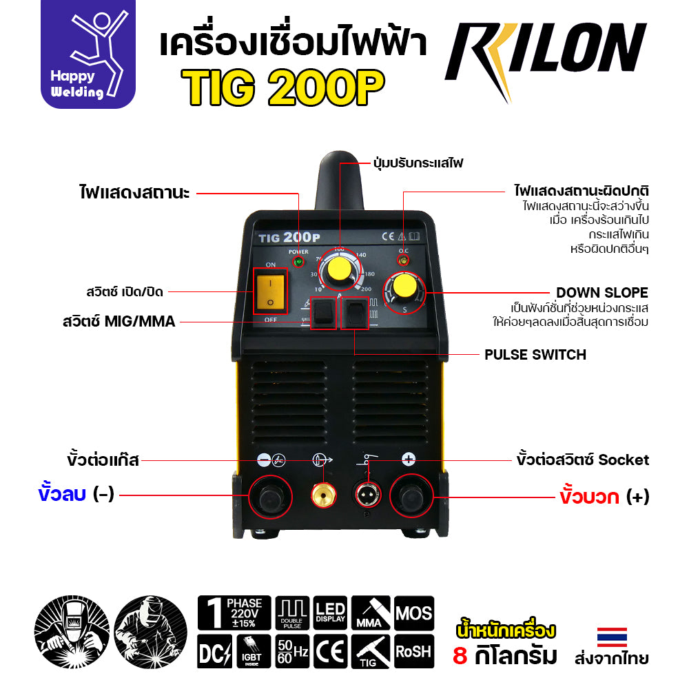 RILON เครื่องเชื่อม TIG200P 220V