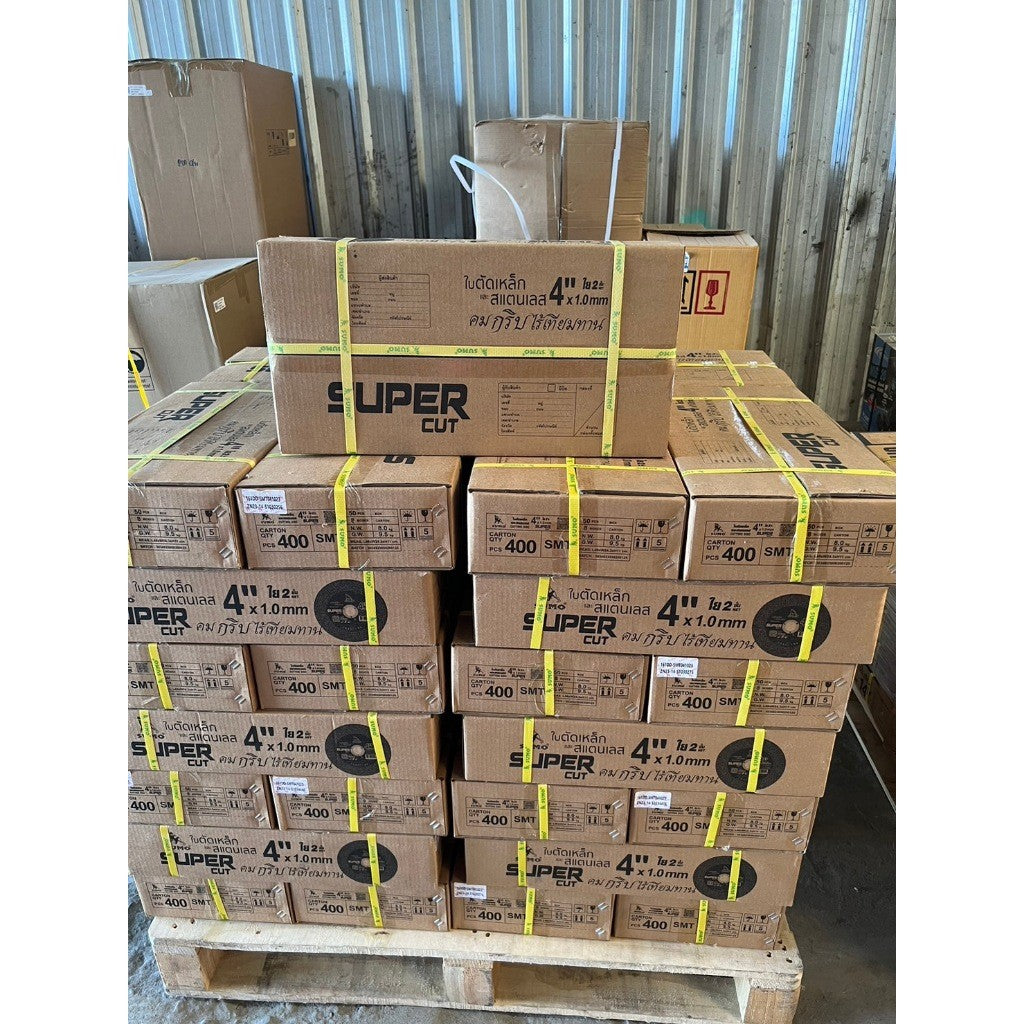 (ยกลัง 400ใบ) SUMO Super Cut สีเขียว ใบตัด ของแท้100% ขนาด 4 นิ้ว  ตัดเหล็ก ตัดสแตนเลส คมกริบ ไร้รอยไหม้