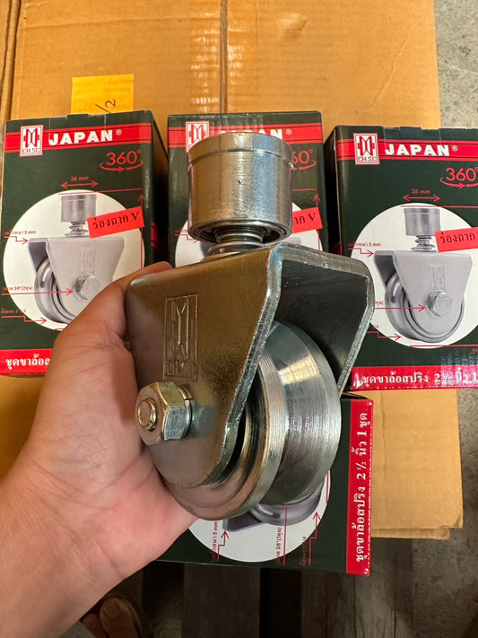 (ยกลัง 20ลูก) CH.SC ล้อสปริง ขาล้อหมุน 360 องศา เหล็กชุบกัลวาไนซ์ (ขนาด 2.5 นิ้ว ร่องฉาก) เหมาะสำหรับเดินบนฉาก 1-2 นิ้ว