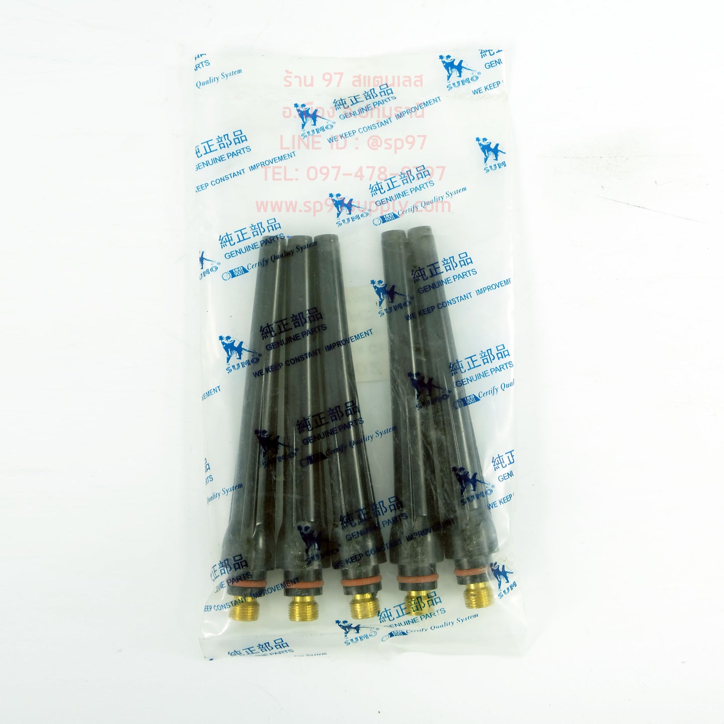 หางปลา ล็อกทังสเตน แบบยาว / Long Back Cap (1ถุง มี5ตัว) สำหรับด้ามเชื่อมอาร์กอน WP17/18/26