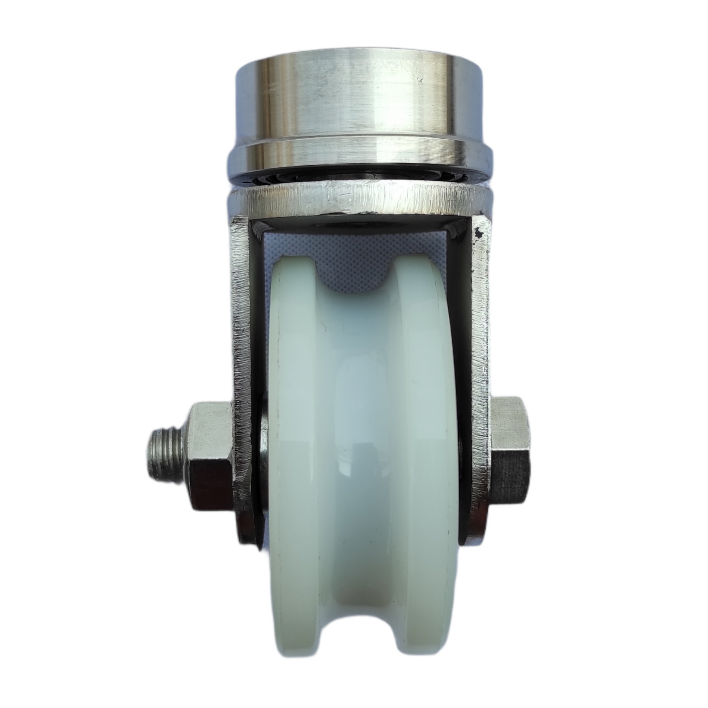 ชุดล้อหมุน เพลาตัน สแตนเลสเกรด304 +ล้อซุปเปอร์ลีน 3 นิ้ว หมุน 360 องศา สำหรับประตูโค้ง ประตูรถไฟ ประตูพับ ราคา 1 ชุด