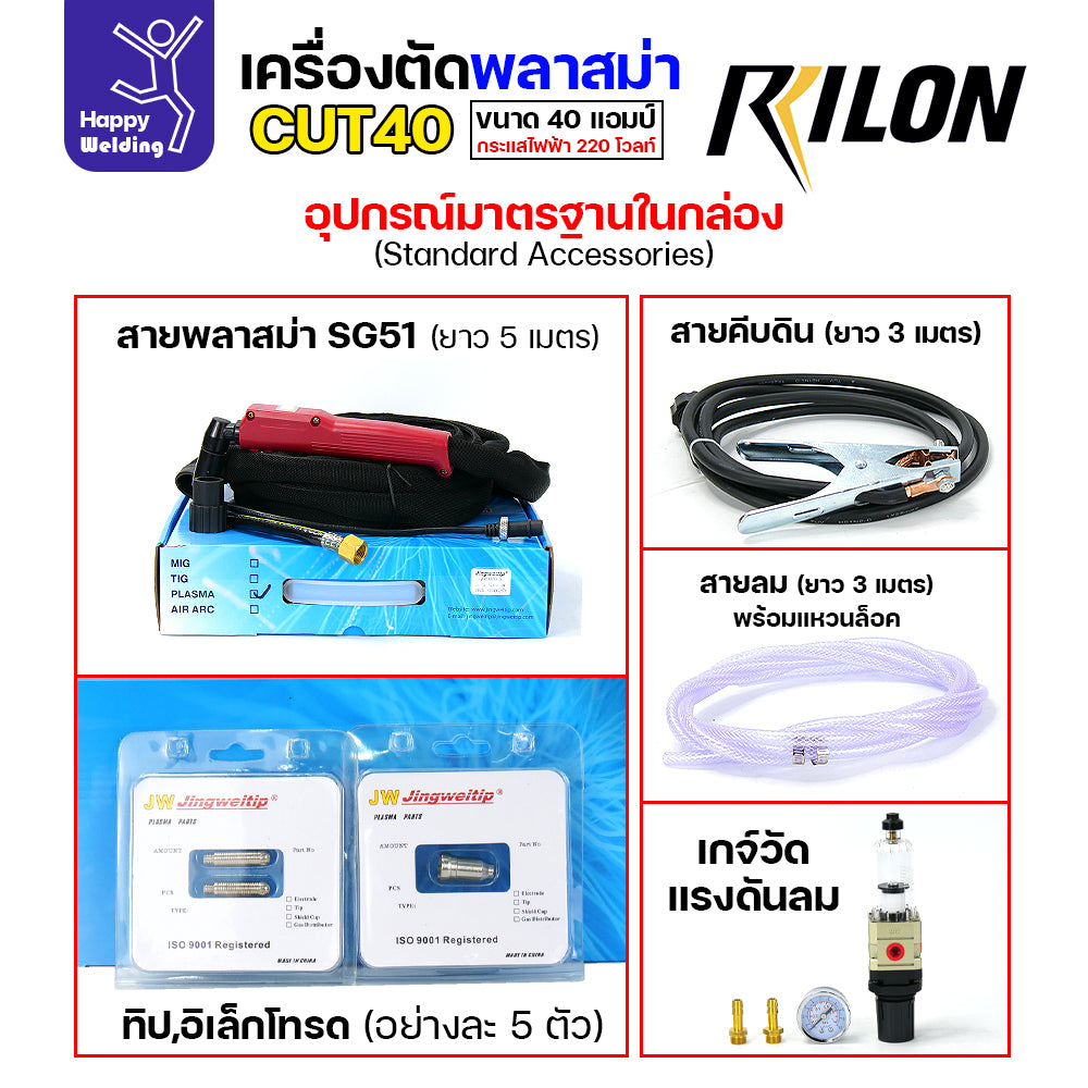 RILON เครื่องตัด CUT 40 ไฟบ้าน220V เหล็กตัดสวยได้10มม สแตนเลตัดสวยได้ส6มม