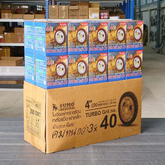 (เต็มลัง)SUMO จานทรายซ้อน หลังแข็งจานเหล็ก ทรายสีฟ้า 4" เบอร์ให้เลือก เจียรเหล็ก เจียรสแตนเลส คมดี ใช้ได้จนหมดใบ