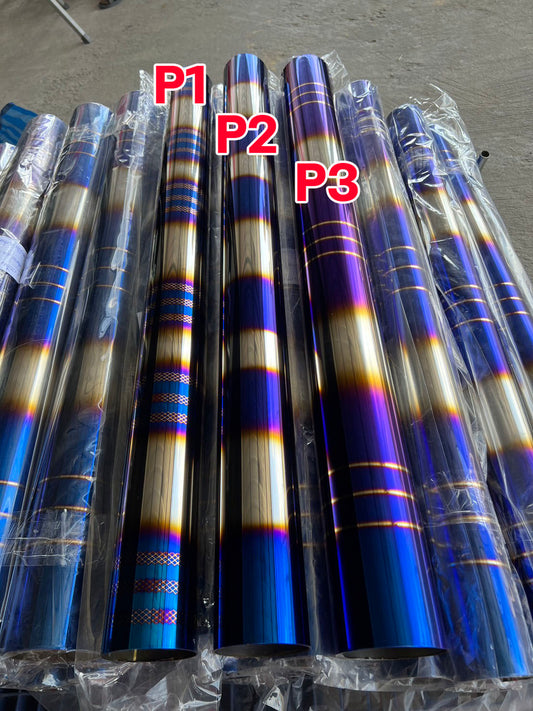 (ไซส์ใหญ่ หนา1.5มิล ) ท่อสแตนเลส เกรด304 ท่อสี ไดร์สีไทเทเนียม พันลาย ท่อน้ำเงิน ท่อไดส์สี ความยาว 1 เมตร ขนาด 3.5นิ้ว-4นิ้ว