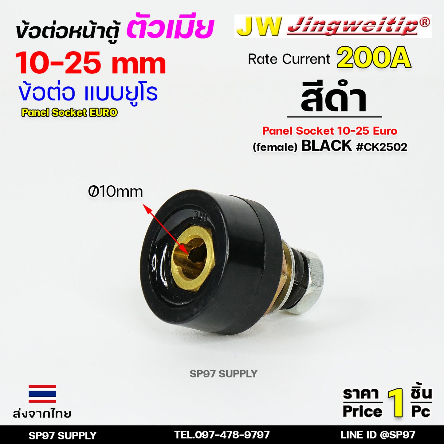 JW ข้อต่อ หน้าตู้ 10-25mm ยูโร ราคา ต่อ 1 ชิ้น Panel Sock Euro 10-25 เลือกสีได้ในตัวเลือกสินค้า