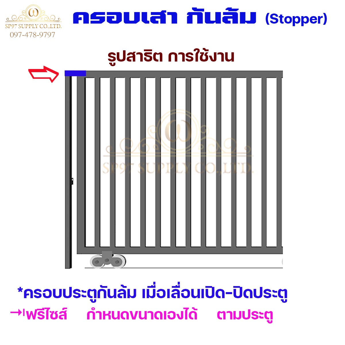 RTS ครอบเสา กันล้ม ประคอง กันประตูล้ม เหล็กหนาชุบซิงค์ ฟรีไซส์ ใช้ได้กับประตูทุกขนาด (1คู่มี2ชิ้น)