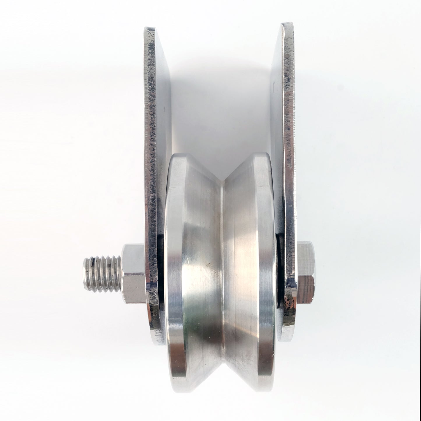 ชุด ล้อประตูบ้าน แบบเสื้อล้อเดี่ยว สแตนเลส304 ขนาด 3 นิ้ว ร่องวี (เสื้อล้อไทยแบบยาว)