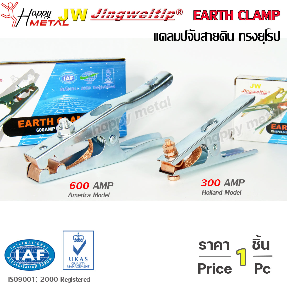 JW แคลมป์จับสายดิน คีมจับสายดิน แม่เหล็กจับสายดิน สายอ็อก ทรงยุโรป (ราคา 1ชิ้น) Earth Clamp European Type
