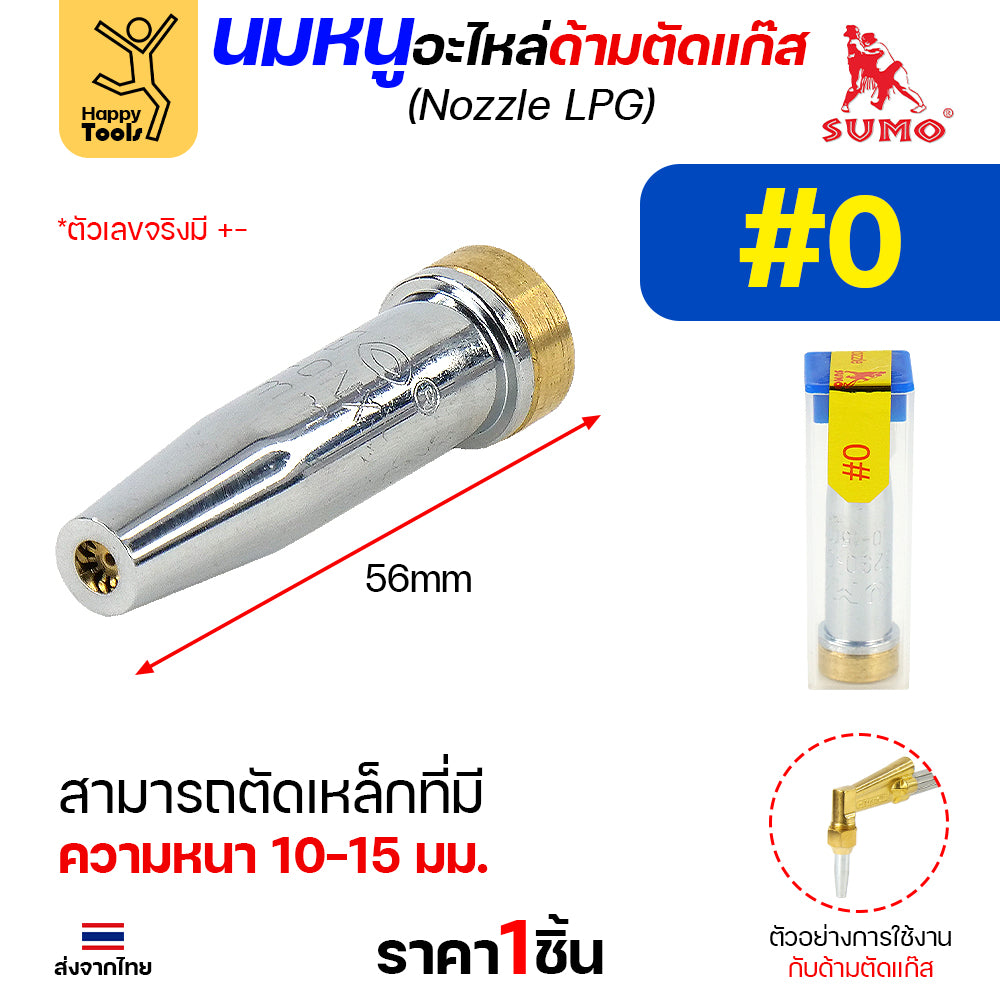 นมหนู SUMO หัวตัดแก๊ส LPG เบอร์ 0 (นิยมที่สุด) นมหนูตัดแก๊ส ซูโม่ (1 ชิ้น)