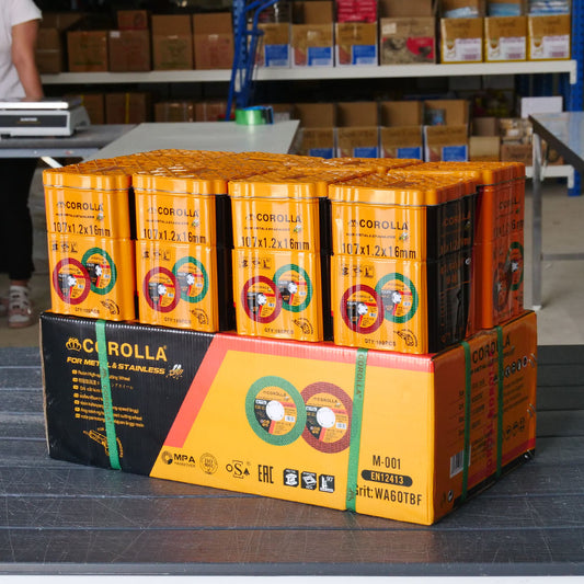 ยกลัง800ใบ ราคาดี กล่องใหม่ของแท้ มีของพร้อมส่ง ใบตัดบาง ยี่ห้อผึ้งน้อย COROLLA  ตัดเหล็ก ตัดสเตนเลส 4นิ้ว หนา1.2มม