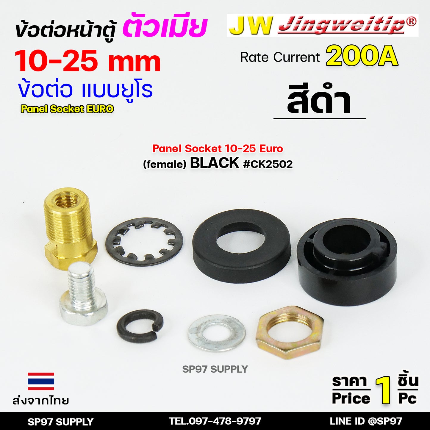 JW ข้อต่อ หน้าตู้ 10-25mm ยูโร ราคา ต่อ 1 ชิ้น Panel Sock Euro 10-25 เลือกสีได้ในตัวเลือกสินค้า