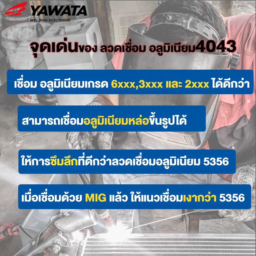 ลวดเชื่อมอลูมิเนียม ลวดเชื่อมมิเนียม ลวดมิเนียม ลวดอลู ลวดติ๊ก TIG ROD เกรด 4043 ขนาด2.4มม ยาว 1เมตร (แพค1 กิโล)