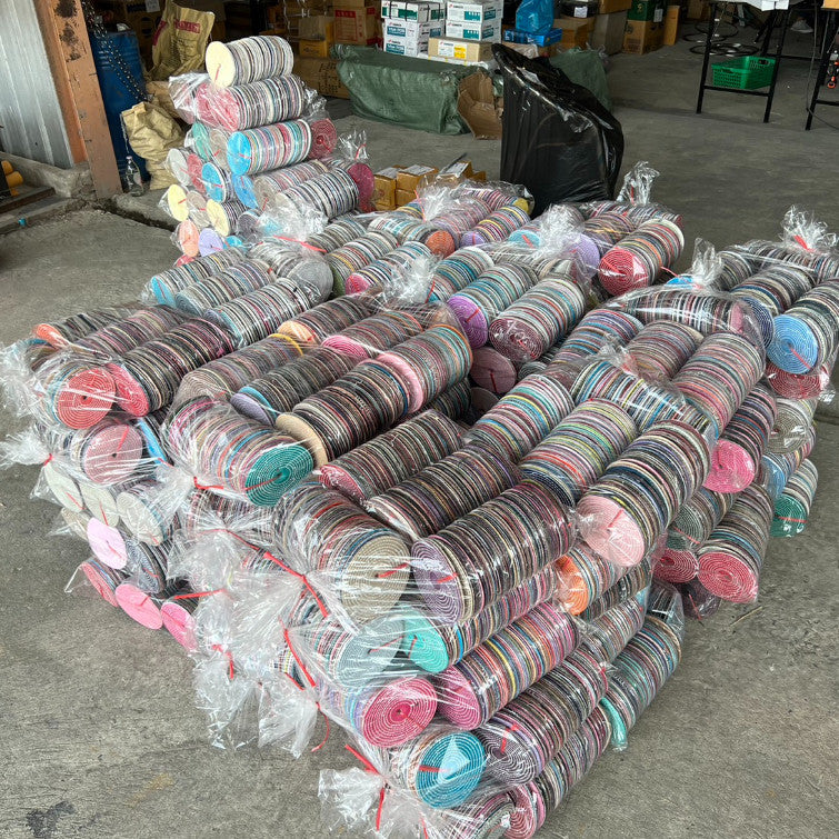 ลูกขัด ลูกผ้า ผ้ายีนส์ ผ้าสี ขัดเงา ขัดสแตนเลส หรือใช้ขัด วัสดุอื่นๆ กว้าง 5นิ้ว หนา 2หุน (แพค25ใบ)