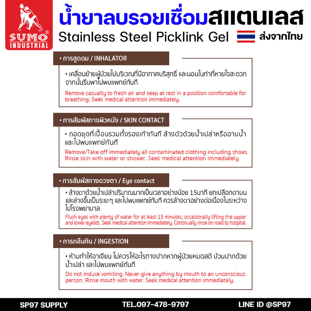 น้ำยาลบรอยเชื่อม สำหรับงานเชื่อมอาร์กอนเท่านั้น น้ำยาล้างรอยเชื่อม ล้างสแตนเลส แบบ SLOW และ FAST (กระปุกละ 1กิโล)
