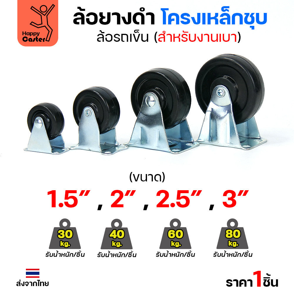 ล้อยาง รุ่นCL1 แป้นหมุน 3"