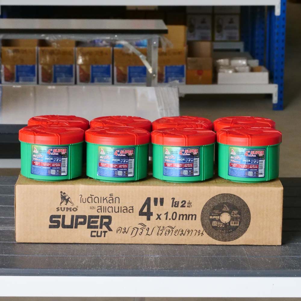 (ยกลัง 400ใบ) SUMO Super Cut  ใบตัด ขนาด 4 นิ้ว สีเขียว ของแท้100%  ตัดเหล็ก ตัดสแตนเลส คมกริบ ไร้รอยไหม้