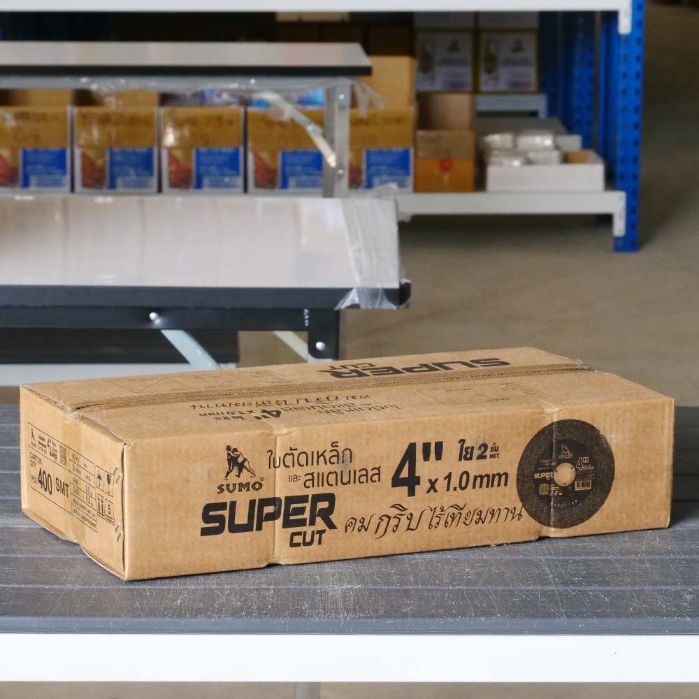 (ยกลัง 400ใบ) SUMO Super Cut  ใบตัด ขนาด 4 นิ้ว สีเขียว ของแท้100%  ตัดเหล็ก ตัดสแตนเลส คมกริบ ไร้รอยไหม้
